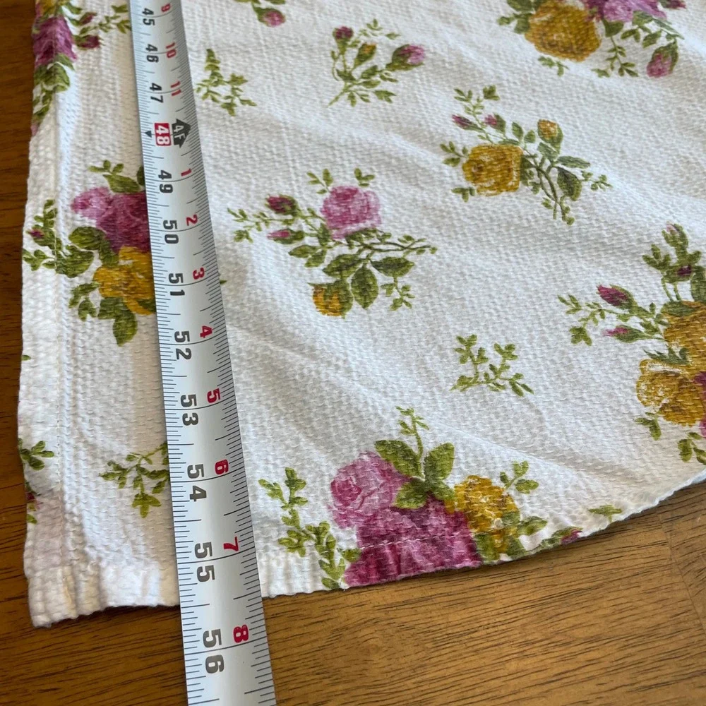 Royal Albert Floral Rose Cotton Tablecloth White Appox 56x96 Rectangular Cottage